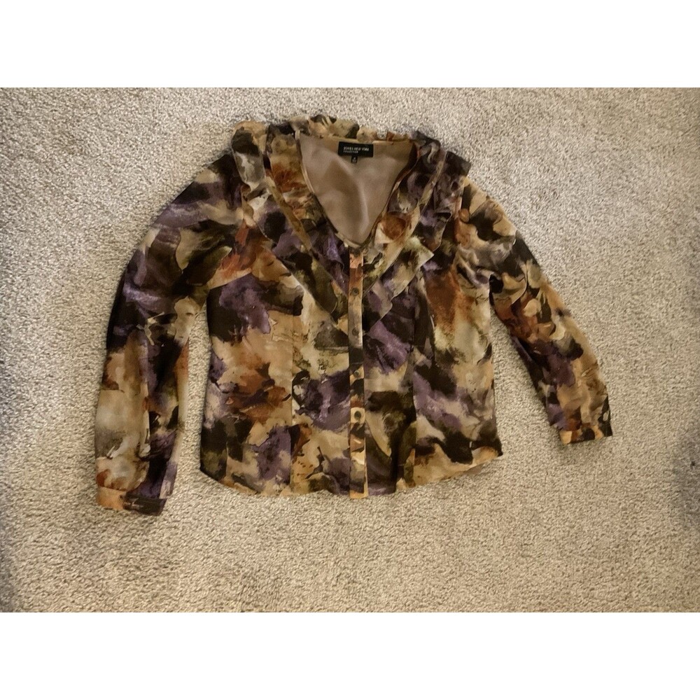 Jones New York Collection Blouse Women’s Sheer Long Sleeve Size 14